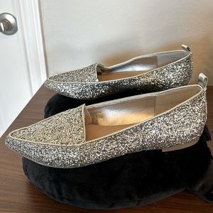 Aldo silver glitter pointed flats.